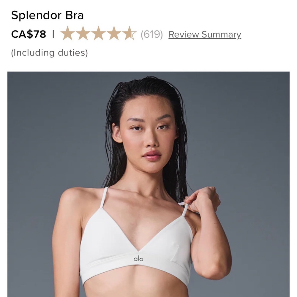 White Alo Yoga Splendor Bra